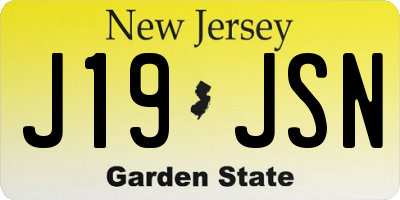 NJ license plate J19JSN