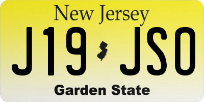 NJ license plate J19JSO