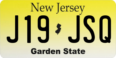 NJ license plate J19JSQ