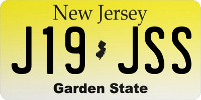 NJ license plate J19JSS