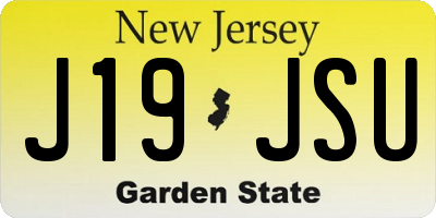 NJ license plate J19JSU
