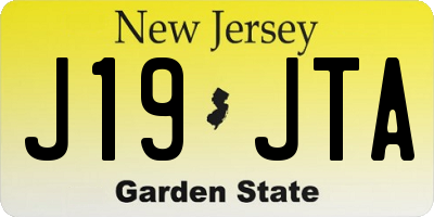 NJ license plate J19JTA