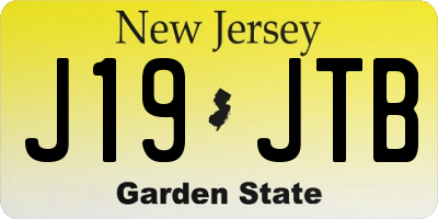 NJ license plate J19JTB