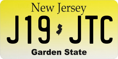 NJ license plate J19JTC
