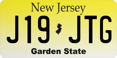 NJ license plate J19JTG