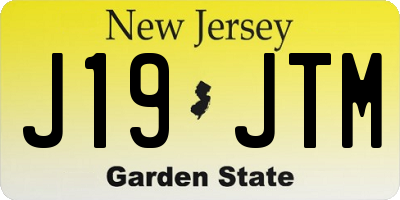NJ license plate J19JTM