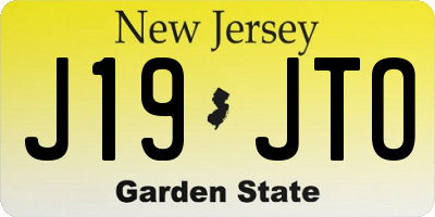 NJ license plate J19JTO