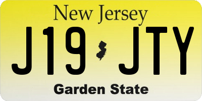 NJ license plate J19JTY