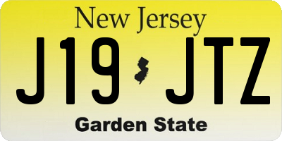 NJ license plate J19JTZ