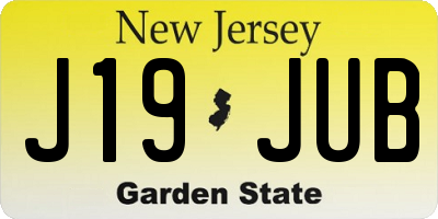 NJ license plate J19JUB