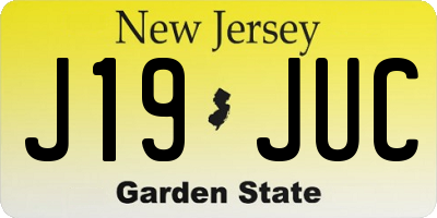 NJ license plate J19JUC