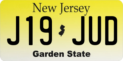 NJ license plate J19JUD