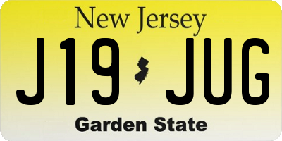 NJ license plate J19JUG