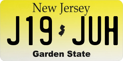 NJ license plate J19JUH