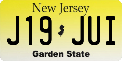 NJ license plate J19JUI
