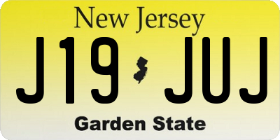 NJ license plate J19JUJ