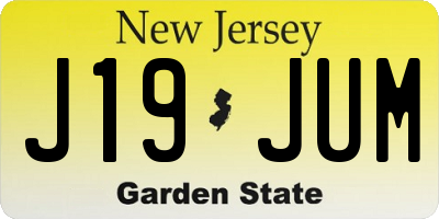 NJ license plate J19JUM