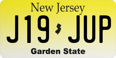 NJ license plate J19JUP