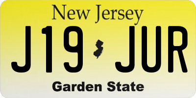 NJ license plate J19JUR