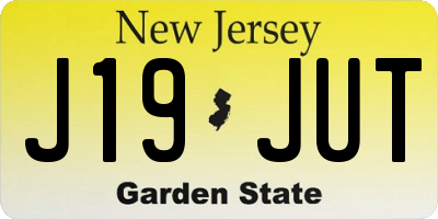 NJ license plate J19JUT