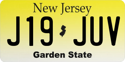 NJ license plate J19JUV