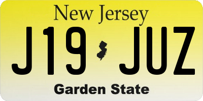 NJ license plate J19JUZ