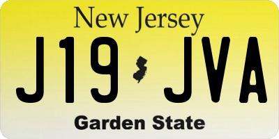 NJ license plate J19JVA