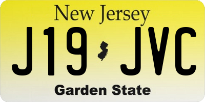 NJ license plate J19JVC