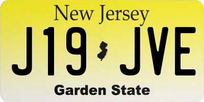 NJ license plate J19JVE
