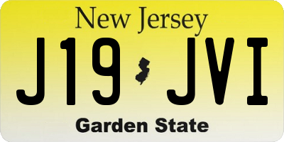NJ license plate J19JVI