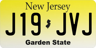 NJ license plate J19JVJ