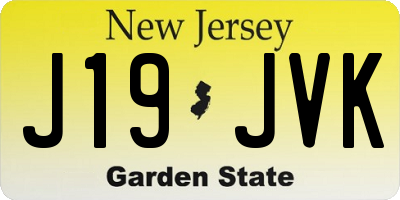 NJ license plate J19JVK