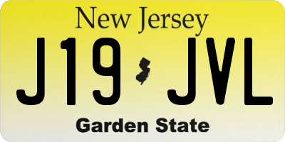 NJ license plate J19JVL