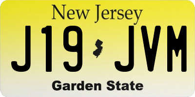 NJ license plate J19JVM