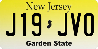 NJ license plate J19JVO