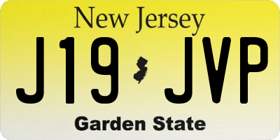 NJ license plate J19JVP