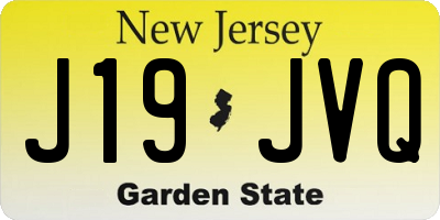 NJ license plate J19JVQ