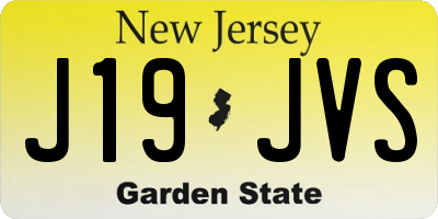 NJ license plate J19JVS
