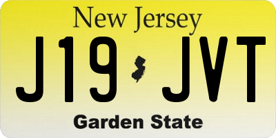 NJ license plate J19JVT
