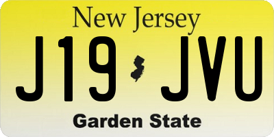 NJ license plate J19JVU
