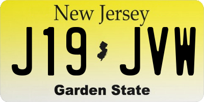 NJ license plate J19JVW