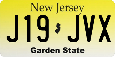 NJ license plate J19JVX