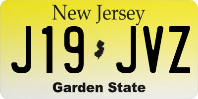 NJ license plate J19JVZ