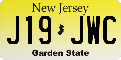 NJ license plate J19JWC