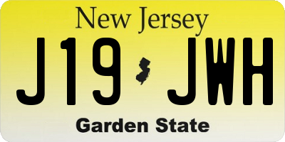 NJ license plate J19JWH