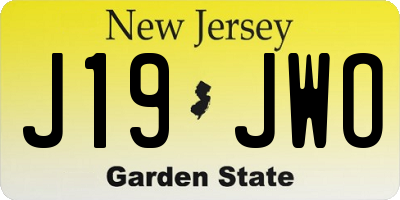NJ license plate J19JWO