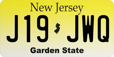 NJ license plate J19JWQ