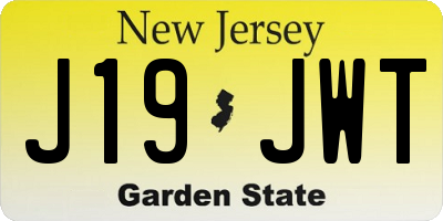 NJ license plate J19JWT