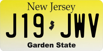 NJ license plate J19JWV