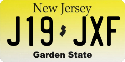 NJ license plate J19JXF